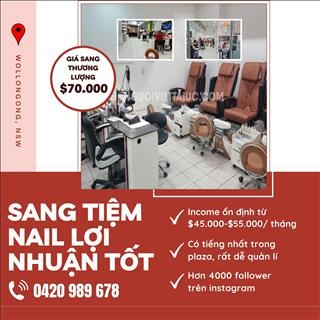 Sang lại gấp tiệm nail lợi nhuận tốt, có tiếng nhất trong plaza