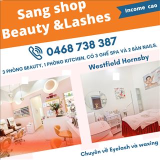 Sang shop Beauty &Lashes, income cao trong Westfield Hornsby.