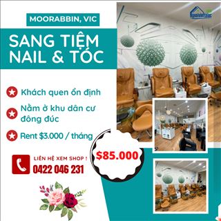 Cần sang lại tiệm nails & tóc ngay trạm xe lửa Moorabin