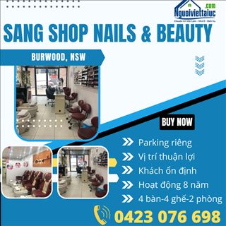 Sang shop nail & beauty gần trạm xe lửa, parking riêng ở Burwood