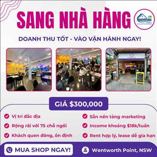 Sang nhà hàng doanh thu tốt, khách quen đông vùng Wentworth Point, NSW 